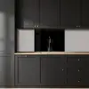 Zwart - Effen kleur keuken achterwand 2 middel 865 -sfeer1