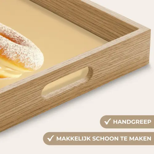 Donut - Romig - Poedersuiker - Beige Dienblad Rechthoek middel -USP_HandgreepNL