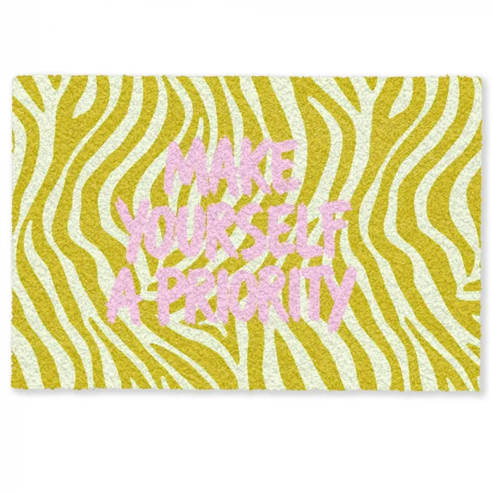 Zebraprint - Priority - Roze Deurmat klein -zkaufland3d