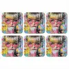 Expressief - Milkshake - Vrouw - Felle kleuren onderzetter kurk middel -3d
