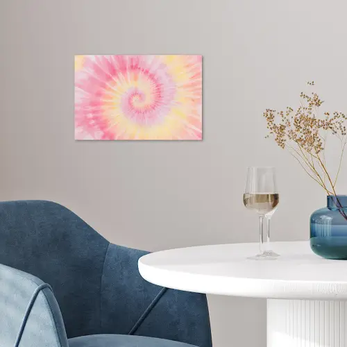Patroon - Tie Dye - Pasteltinten - Roze poster papier klein -sfeer3