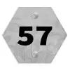 Grijs botanisch patroon - Traditioneel Naambord Hexagon klein -3d