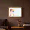 You are art - Kleurrijk - Grafisch Light Box met batterij (Wandlamp) middel -sfeer4