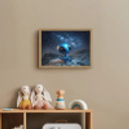Ruimtewezen - Blauw - Galaxy Light Box met batterij (Wandlamp kind) middel -sfeer2_kind