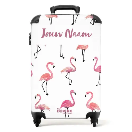 Flamingo feestje NBS - Handbagage koffer - Kinderen Unisex middel -productfoto_recht