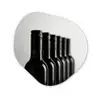 Wijnflessen - Zwart - Minimalistisch Wandcirkel Organisch Aluminium middel -3d