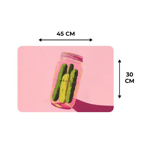 Augurken - Pot - Schaduw - Roze Placemat vinyl groot -specs