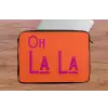 Oh la la - Oranje - Roze - Scheeflettertype laptophoes neopreen klein -tafel