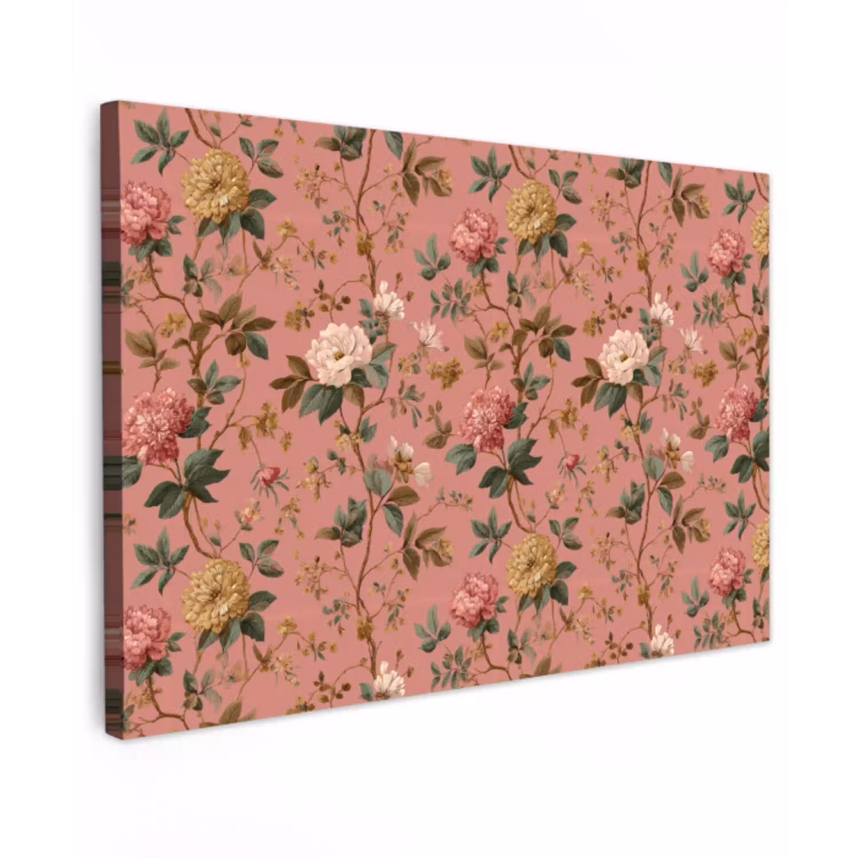 Klassiek - Botanisch - Roze canvas 2cm klein 34 -z3d