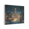 Kerstfeest - Dorp - Donker PET vilt klein -3d