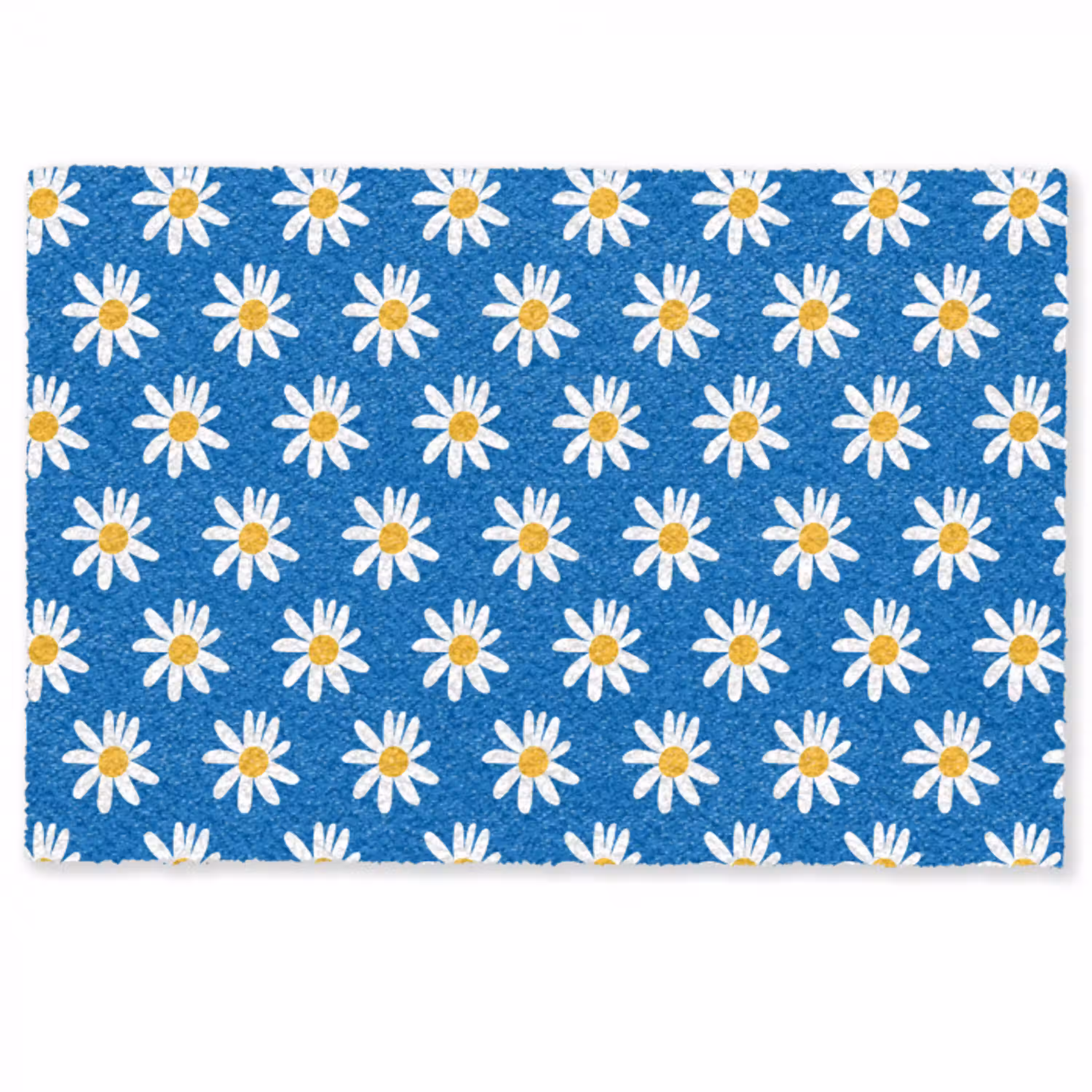 Madeliefjes - Patroon - Blauw - Bloemen Deurmat klein -zkaufland3d