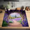 Doorkijk - Lavendel - Bloemen - Paars - Poort Inductie beschermer vinyl 3mm middel -sfeer5