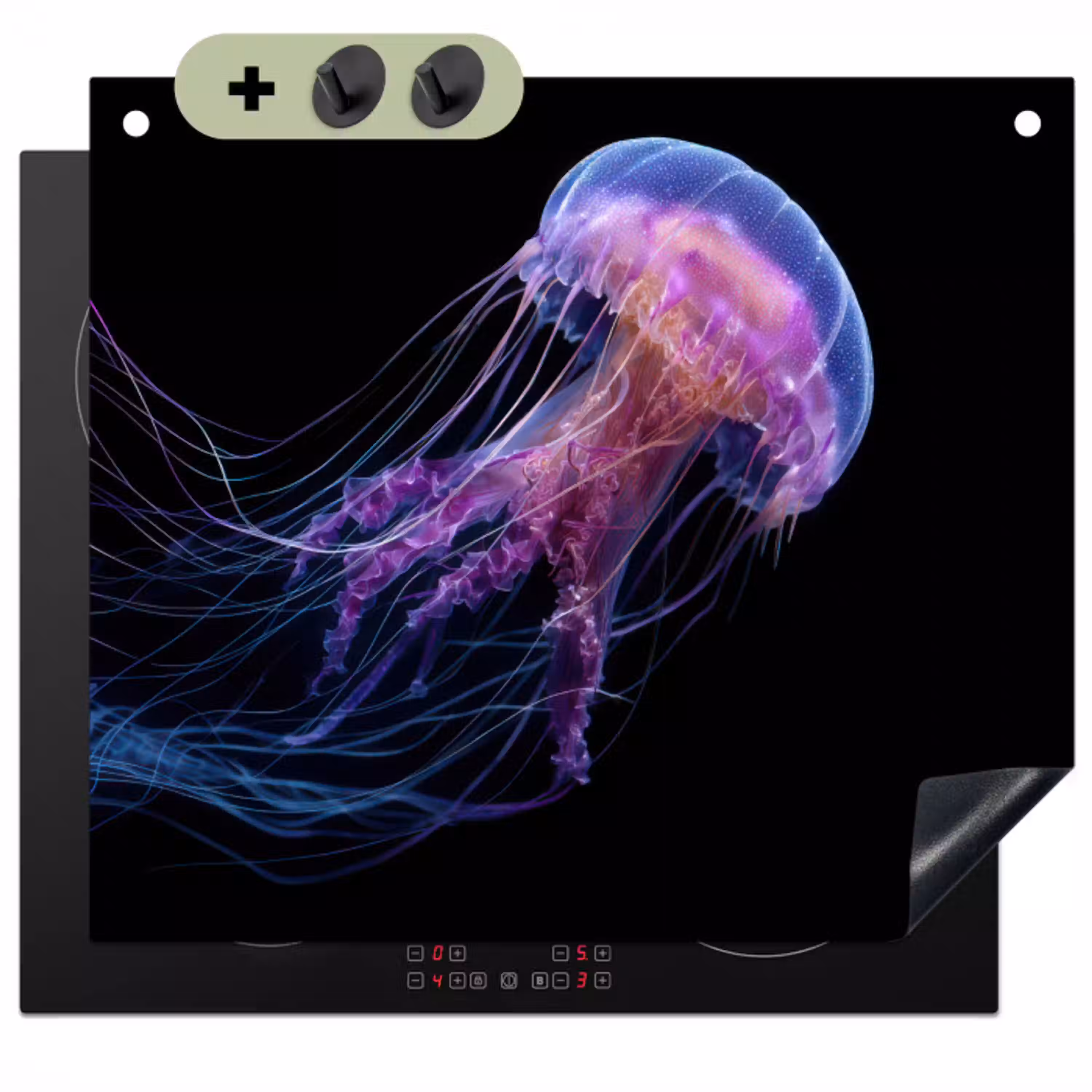 Kwal - Doorzichtig - Roze - Tentakels Inductie beschemer met haakjes klein -3d