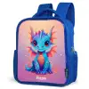 Schattige baby draak Kinderrugzak - Blauw middel -schuin
