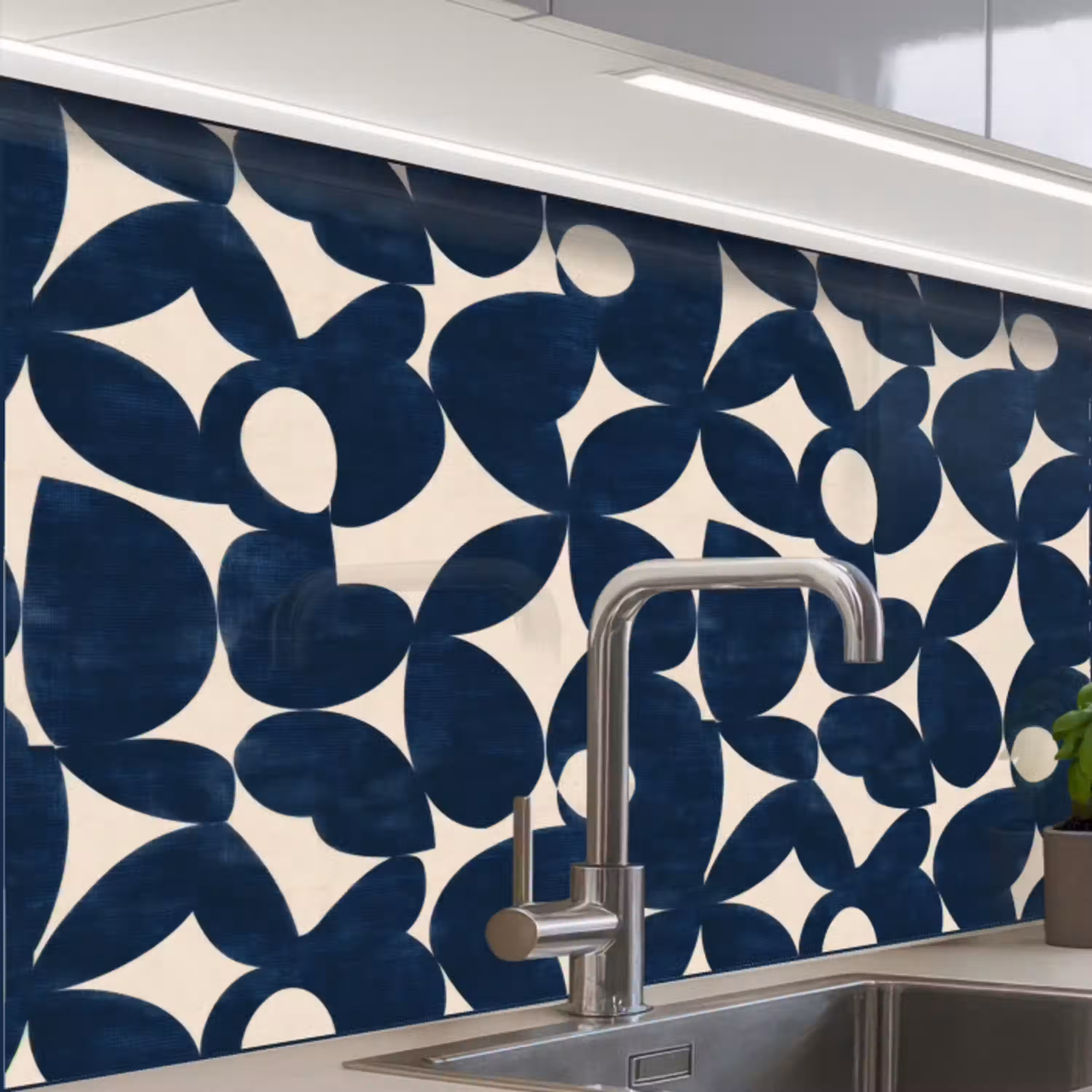 Modern - Geometrisch - Blauw keuken achterwand 2 middel 865 -zzzz3d_schuin