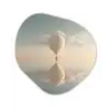 Luchtballon - Wolken - Water - Blauw Wandcirkel Organisch Plexiglas middel -3d