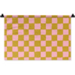 Patroon - Vierkant - Roze Wandkleed katoen klein 269 -zz3d