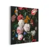 Stilleven met bloemen in een glazen vaas - Schilderij van Jan Davidsz. de Heem aluminium wit klein -3d