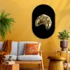 Croissant - Brood - Goud - Zwart Wandcirkel Ovaal Glas middel -sfeer4