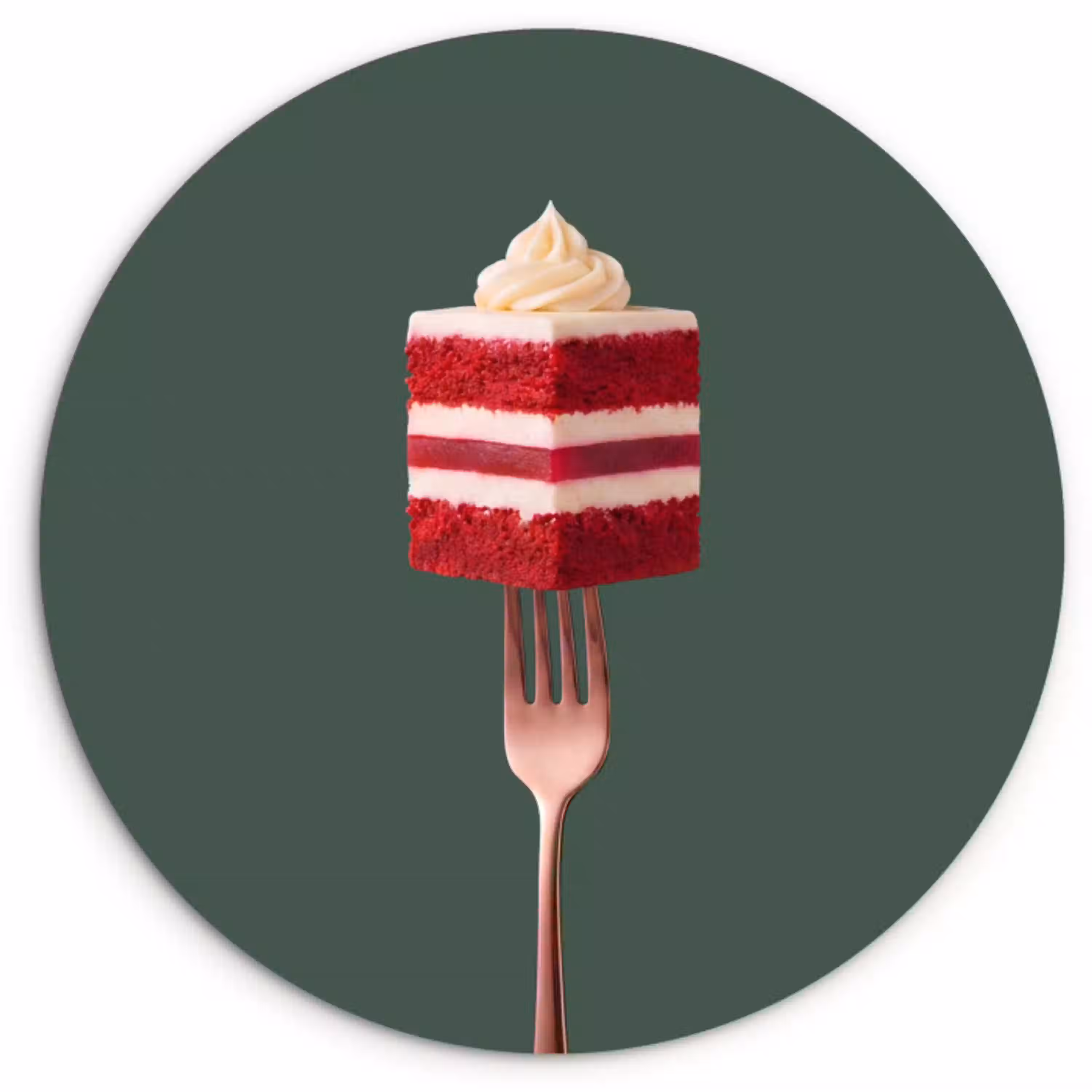 Cake - Vork - Rood Wandcirkel plexiglas klein -3d