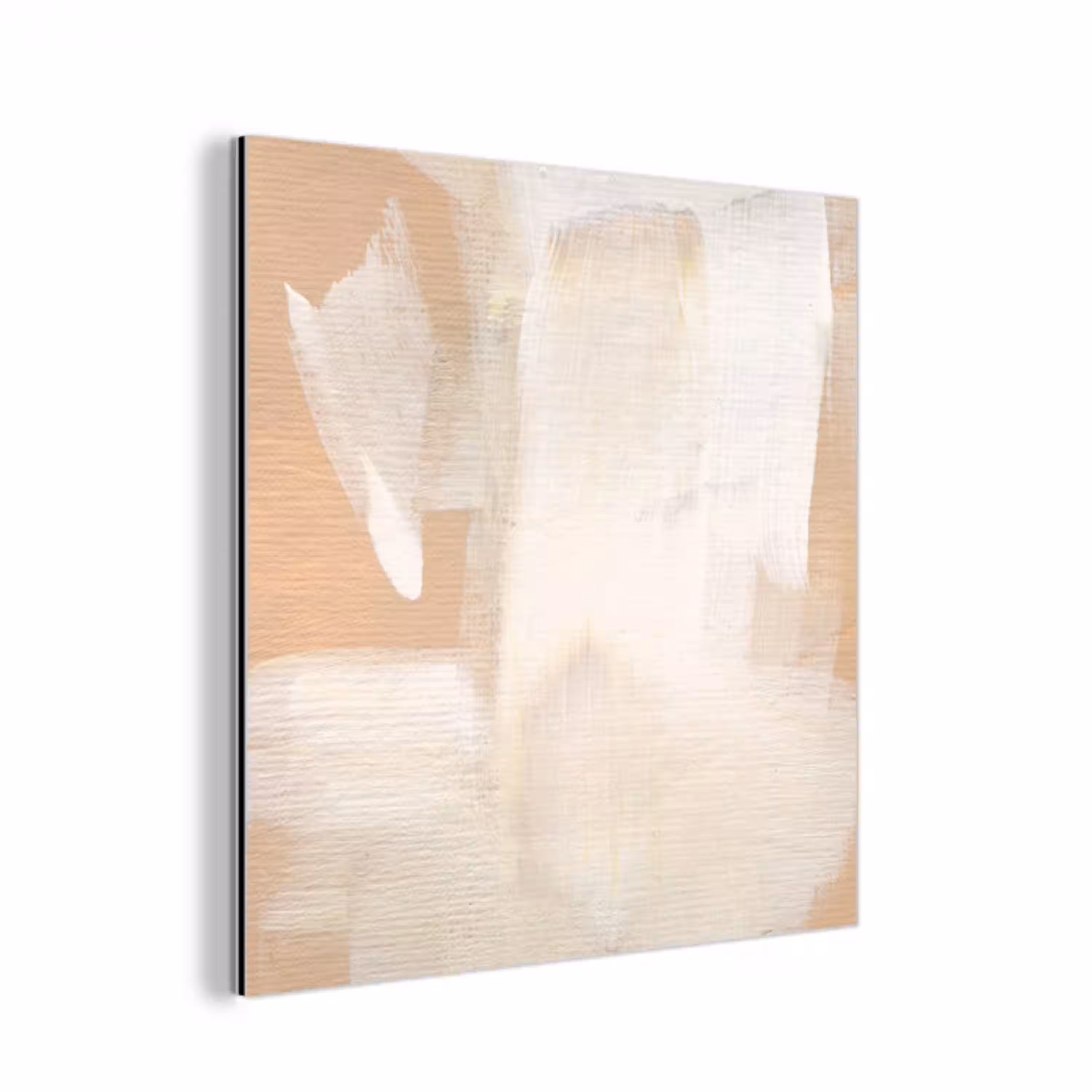 Kunst - Wit - Beige - Modern aluminium wit klein -3d