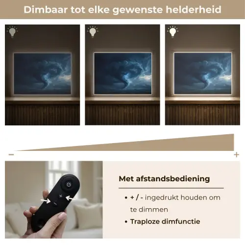 Tornado - Duister - Wolken Light Box met batterij (Wandlamp) middel -USP_dimbaarNL