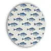 Vis - Patroon - Blauw Akoestische PET Vilt - Rond klein 838 -3d
