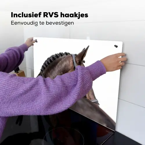 Portret - Paard - Elegant Inductie beschemer met haakjes klein -ky-ophangen-nl