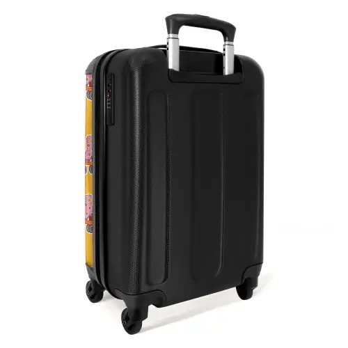 Retro disco rolschaatsen patroon kleurrijk NBS - Handbagage koffer - Volwassenen Unisex middel -achterkant