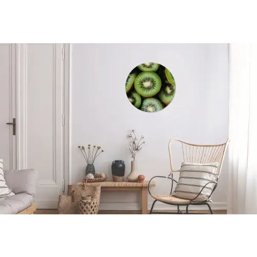 Kiwi - Fruit - Groen Wandcirkel aluminium klein -woonkamer
