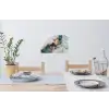 Blauw - Marmer - Goud Muursticker klein -eettafel