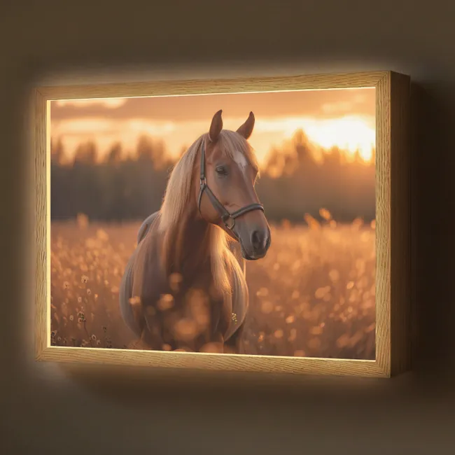 Lightbox - Wandlamp - Paard - Natuur - Dier - Bruin - Dieren portret
