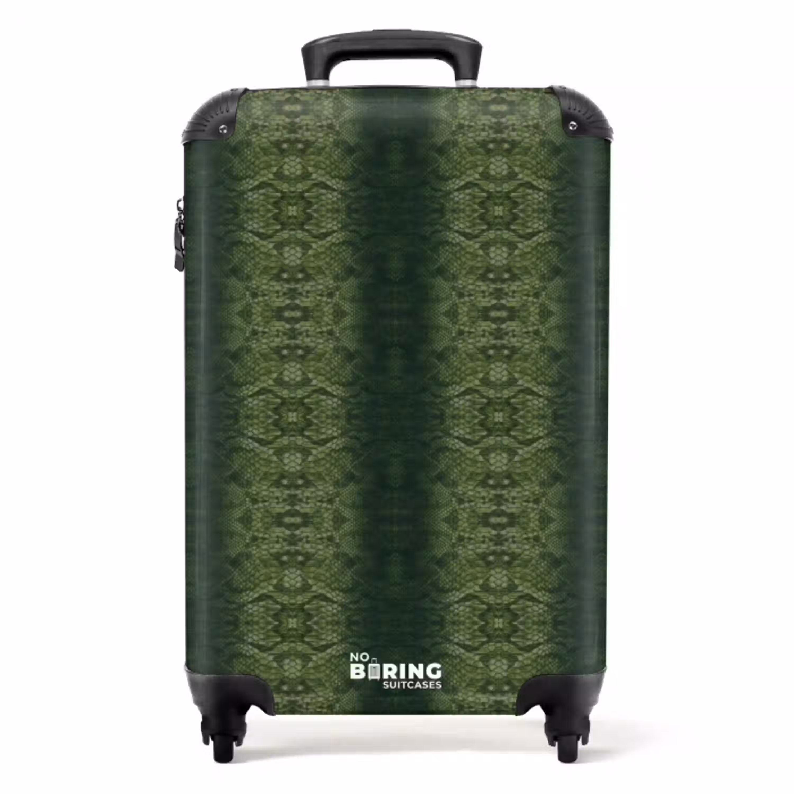 Groen slangenhuid met symmetrische schubstructuur NBS - Handbagage koffer - Volwassenen Unisex middel -productfoto_recht