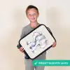 Olifant tekening tegen een beige achtergrond Kinderkoffer - Zwart klein -sfeer4_NL