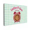 Koffie - Klok - Groen Tuinposter op houten frame 2 cm dik klein -3d
