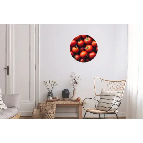 Groente - Rood - Tomaten Wandcirkel aluminium klein -woonkamer
