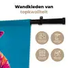 Koe - Bloemenkrans - Oorhangers - Kimono Wandkleed katoen klein -sfeer2