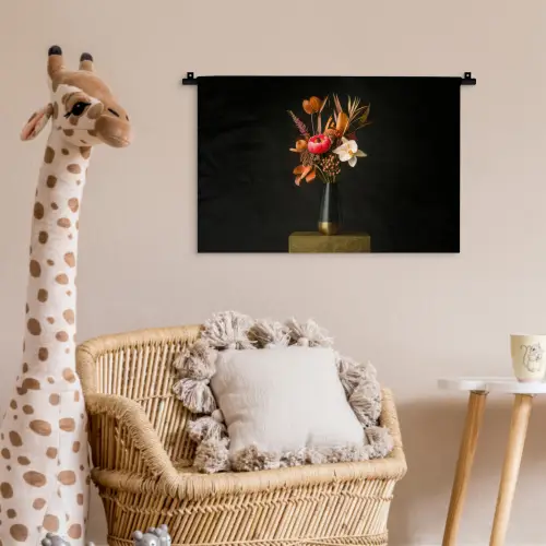 Boeket - Oranje - Gouden - vaas Wandkleed katoen klein -wsfeer5_kind