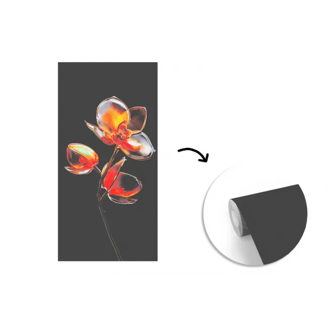 Bloem - Orchidee - Oranje fotobehang vinyl groot -3d