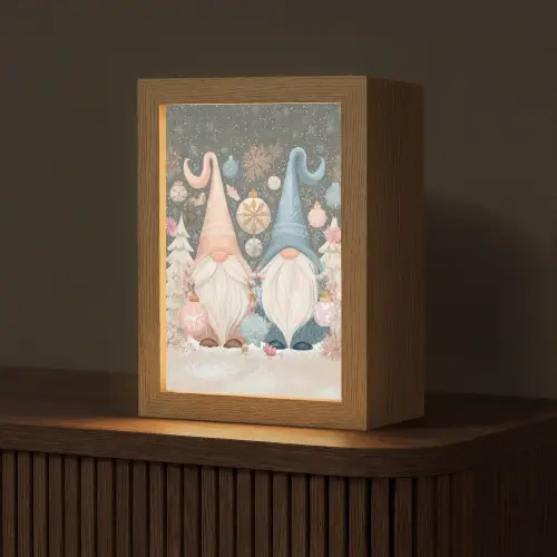 Kerst - Gnomen - Pastel Light Box met kabel (Tafellamp) klein -z3d_website