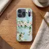 Bloesem - Bladeren - Lichtblauw Telefoonhoesje iPhone 17 Pro klein -sfeer1