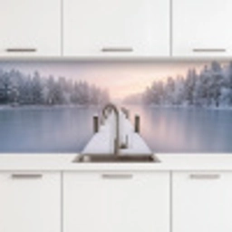 Steiger - Meer - Mist - Winter - Serene keuken achterwand 2 middel -3d