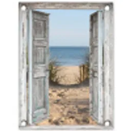 Deur naar de zee tuinposter los doek klein -3d