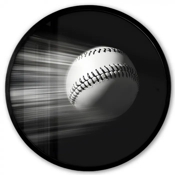Honkbal - Wit - Vliegt Fotolijst rond zonder passe partout klein -3d