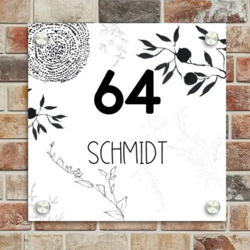 Botanisch - Modern Naambord Vierkant klein -sfeer2