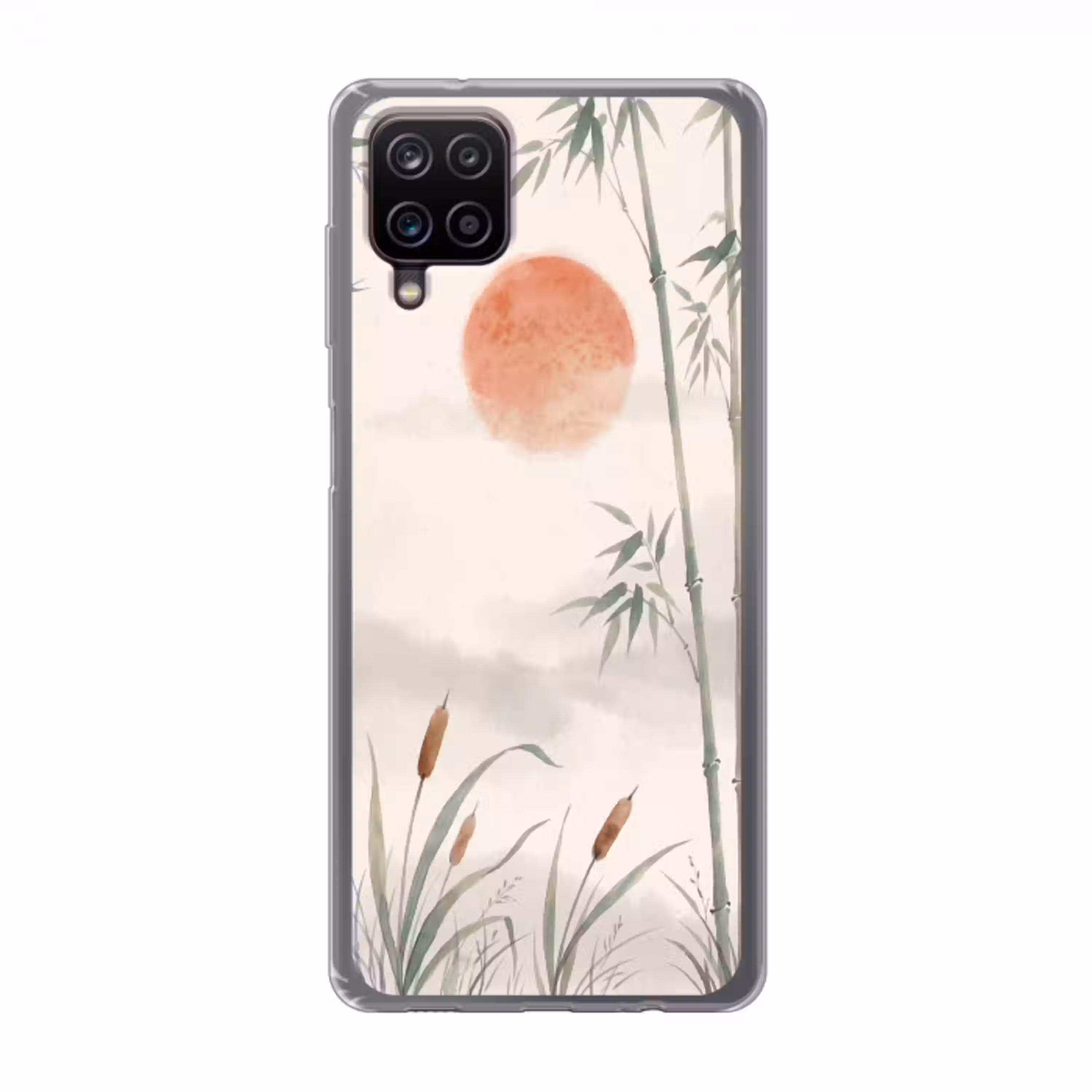 Minimalistisch - Bamboe - Groen Telefoonhoesje Samsung Galaxy A12 klein -3d