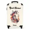 Wit paardenhoofd omringd door bloemen en vlinders NBS - Handbagage koffer - Kinderen Unisex middel -productfoto_recht
