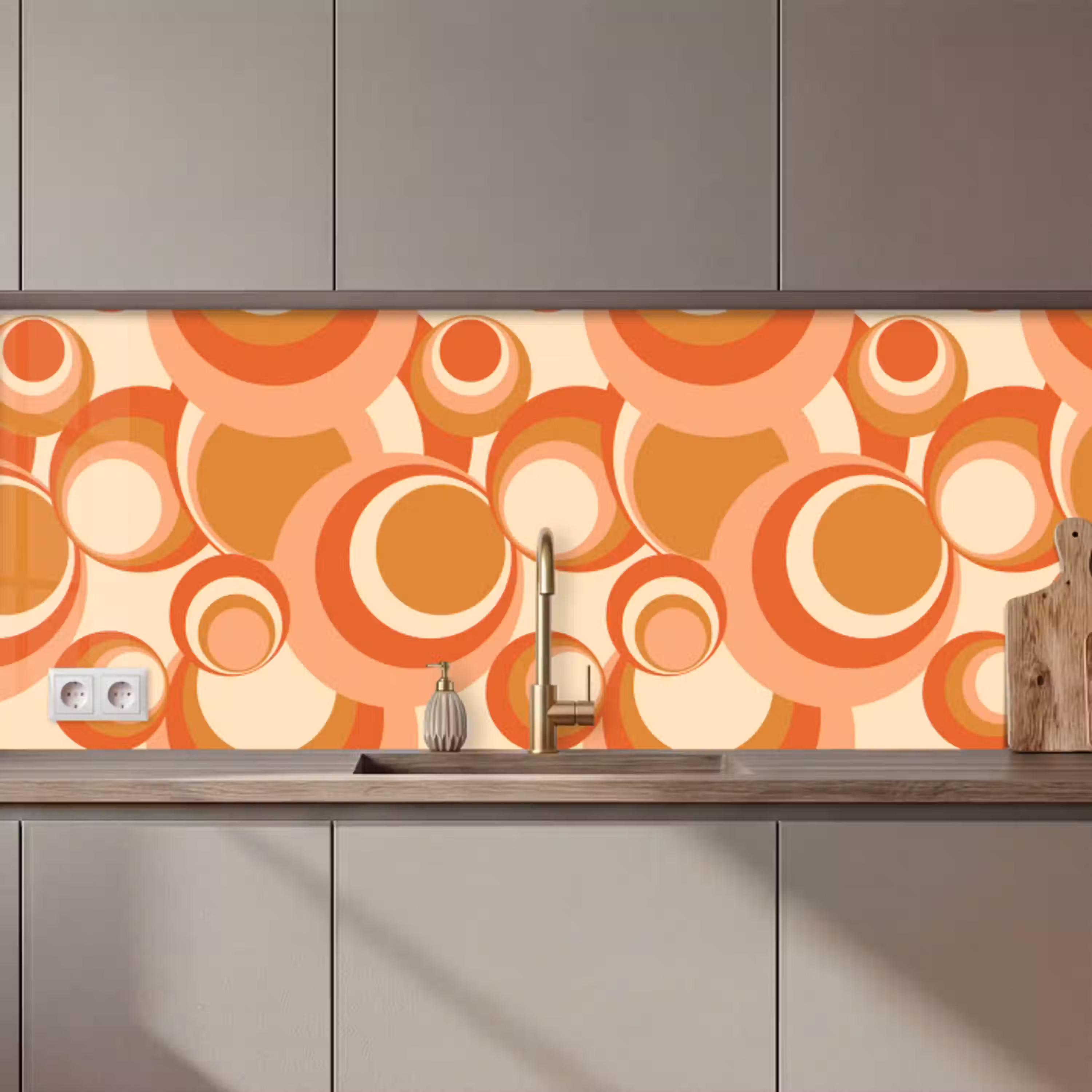 Cirkel - Retro - Patroon keuken achterwand 2 middel 871 zz_3dshopping