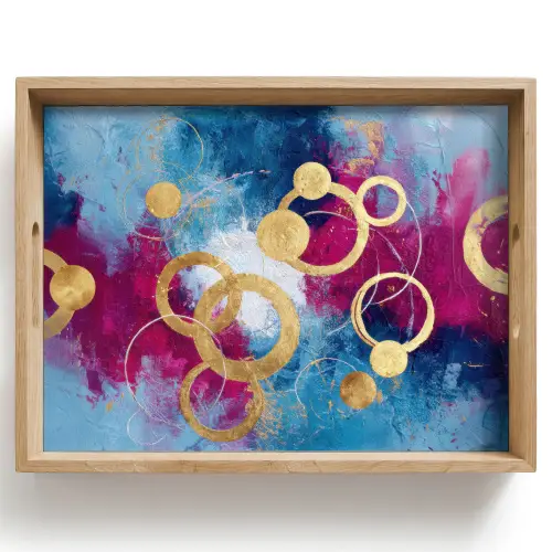 Cirkels - Goud - Abstract Dienblad Rechthoek middel -z3d_shopping