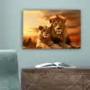Leeuwen - Zonsondergang - Afrika - Savanne - Dieren canvas 2cm klein -sfeer4